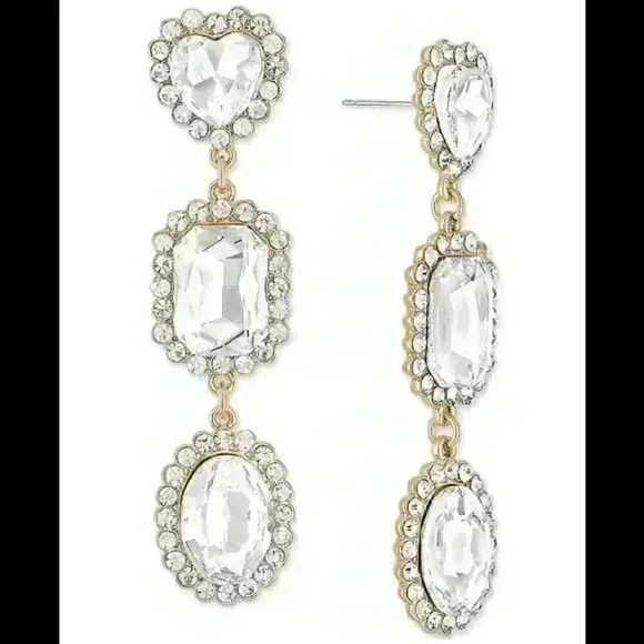 Rachel Roy new Gold Tone Triple Drop Earrings - Picture 2 of 8